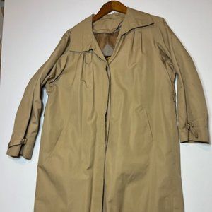 Vintage Foxland Khaki Long Trench Coat Jacket